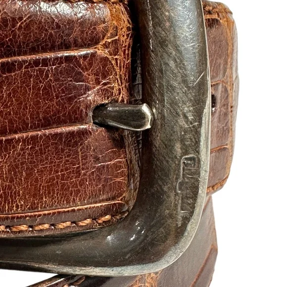 Vintage POLO RALPH LAUREN Brown American Alligator Women's Belt Unisex 28
